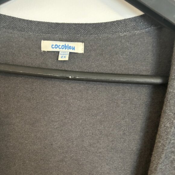 Elegant Medium Gray Cardigan with Rhinestone embellishment - Picture 3 of 4